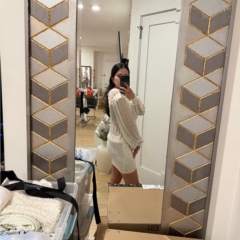 Retrofete White Embellished Ruffle Blouse - Picture 4 of 4